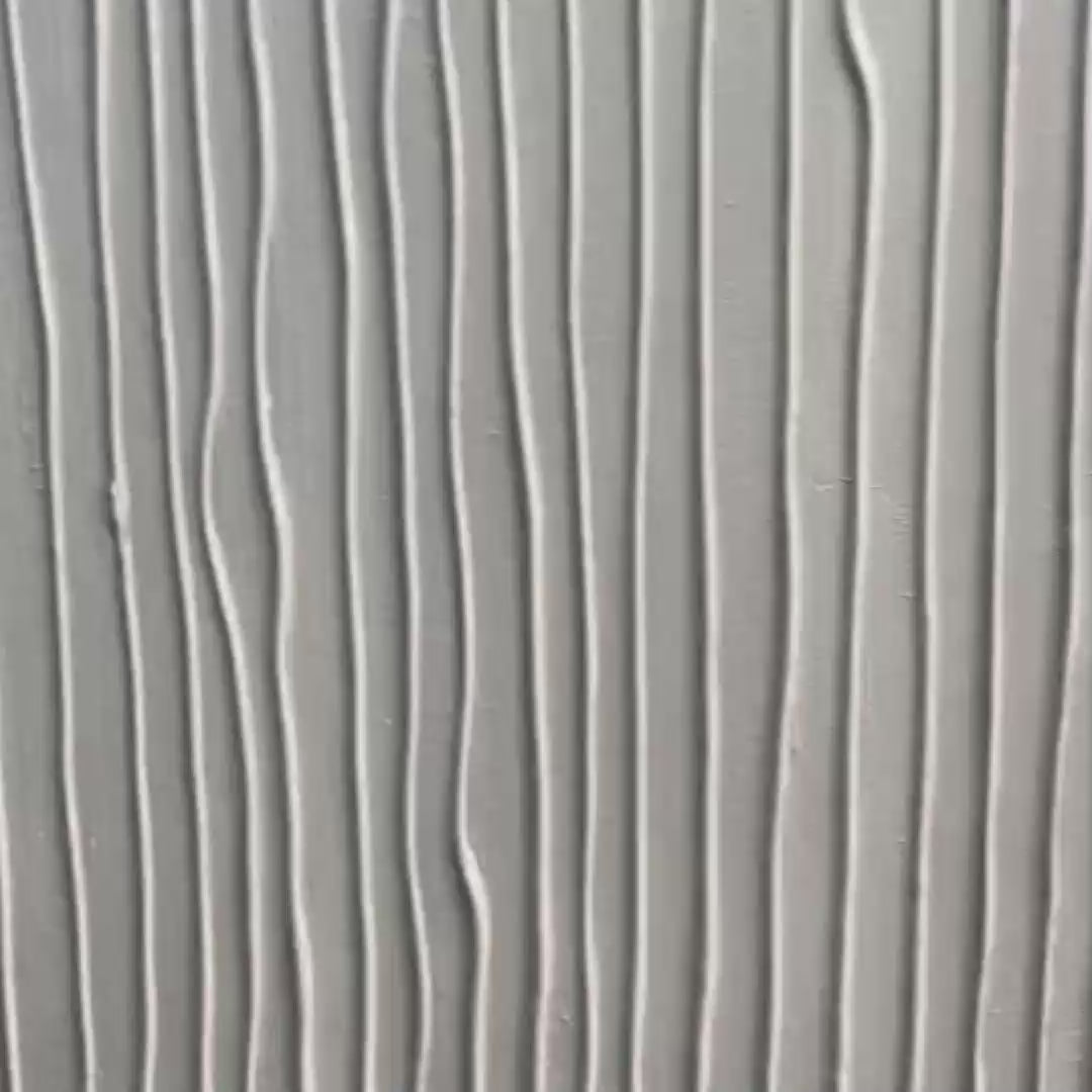 Textured beige painting by Javier Ramirez. Minimalist artwork with vertical and horizontal lines. Gold frame.