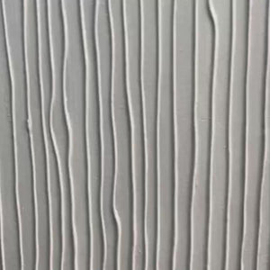 Textured beige painting by Javier Ramirez. Minimalist artwork with vertical and horizontal lines. Gold frame.