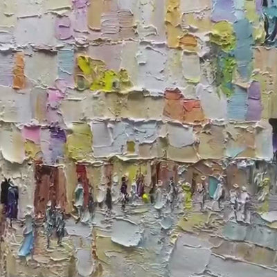 STONES OF SOLACE: Textured Impasto Painting of an Ancient Cityscape