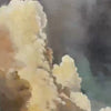 Liam O'Connell's Evening Clouds: Vertical cloudscape painting with warm tones, ideal for living room, bedroom wall art.