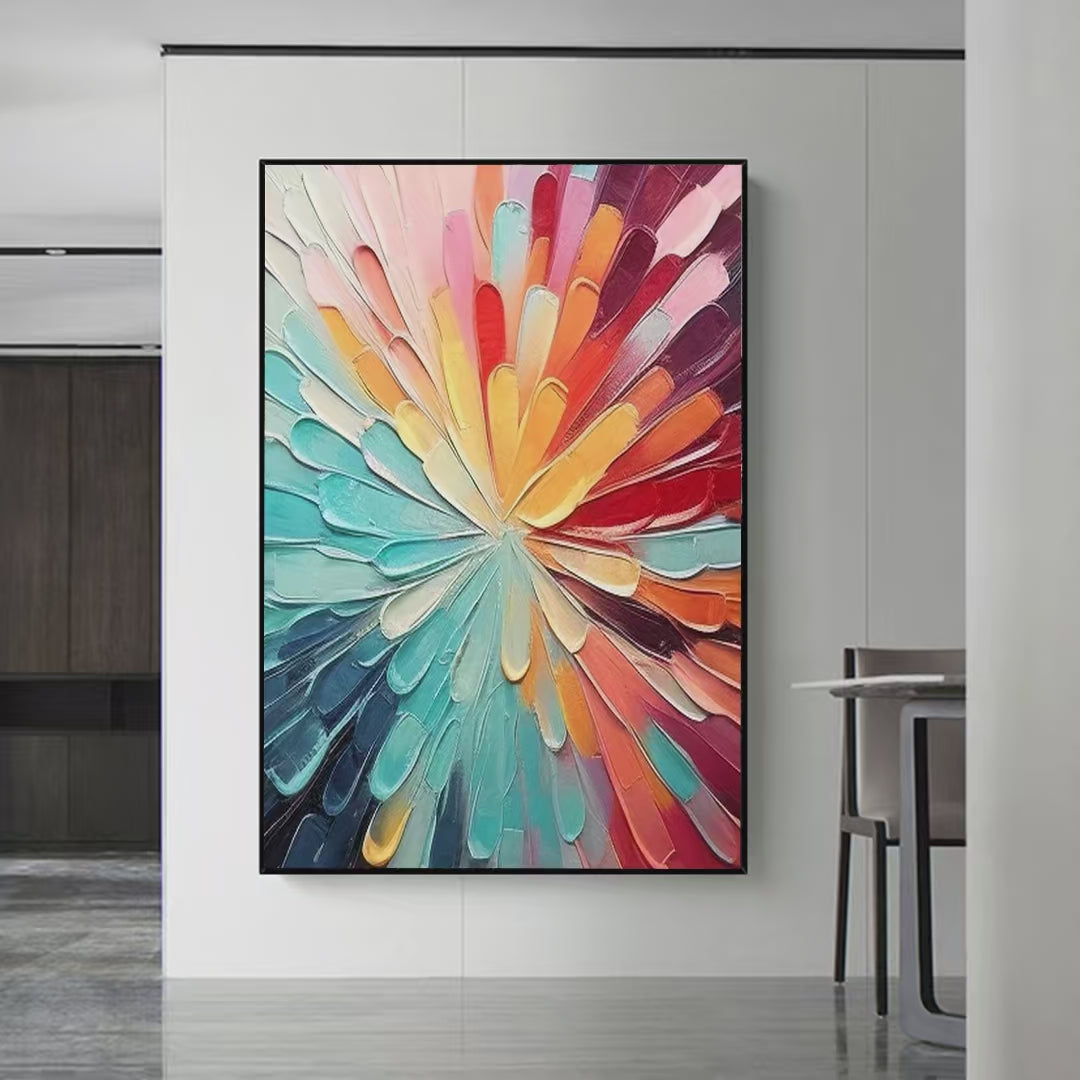 Colorful Radiance: Abstract Painting in Vibrant Colors | Abstract Decor