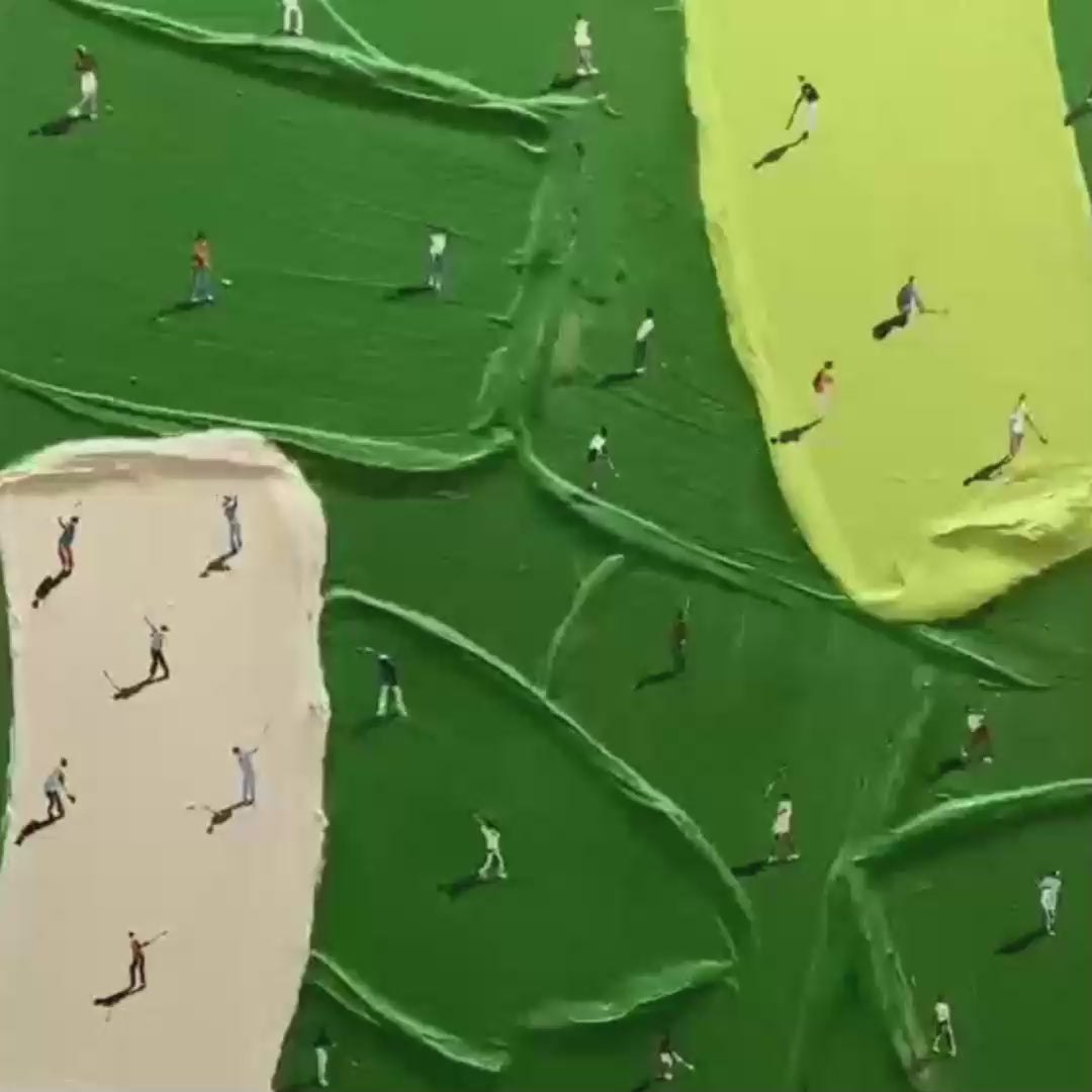 FAIRWAY DANCE: Textured Impasto Golf Scene Painting