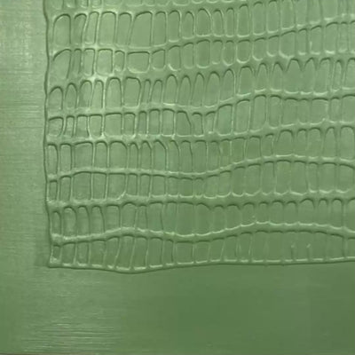 EMERALD GRID: Minimalist Textured Abstract Oil Painting