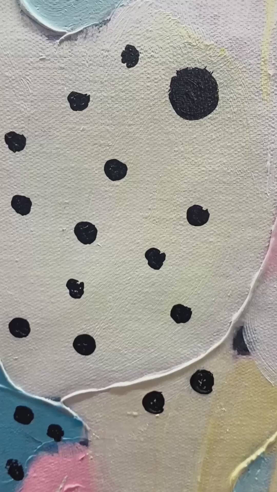 CONFETTI DREAMS: Vertical Abstract Painting in Vibrant Pink and Multicolor