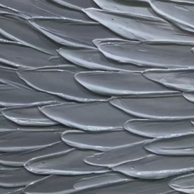 Silver Swirl abstract painting. Grey and white textured art by Isabella Rossi. Modern artwork.