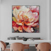 Blooming Peony: Textured Impasto Peony Painting in Pink and Orange | Floral Art