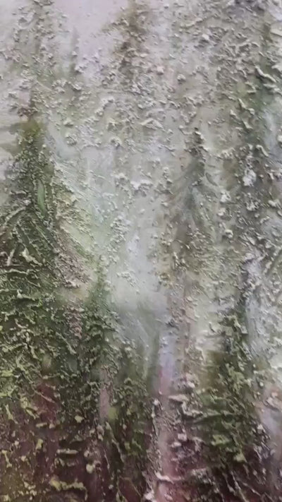 Misty Pines: Panoramic Misty Forest Landscape Oil Painting on Canvas