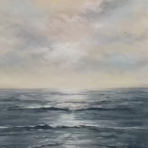 TRANQUIL SHORES, Serene Coastal Landscape Oil Painting