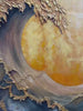 Ready to Ship ｜Golden Wave Dreams: A Work of Textured Sea Billows