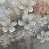 Textured impasto painting, white and beige florals, neutral tones, horizontal art.