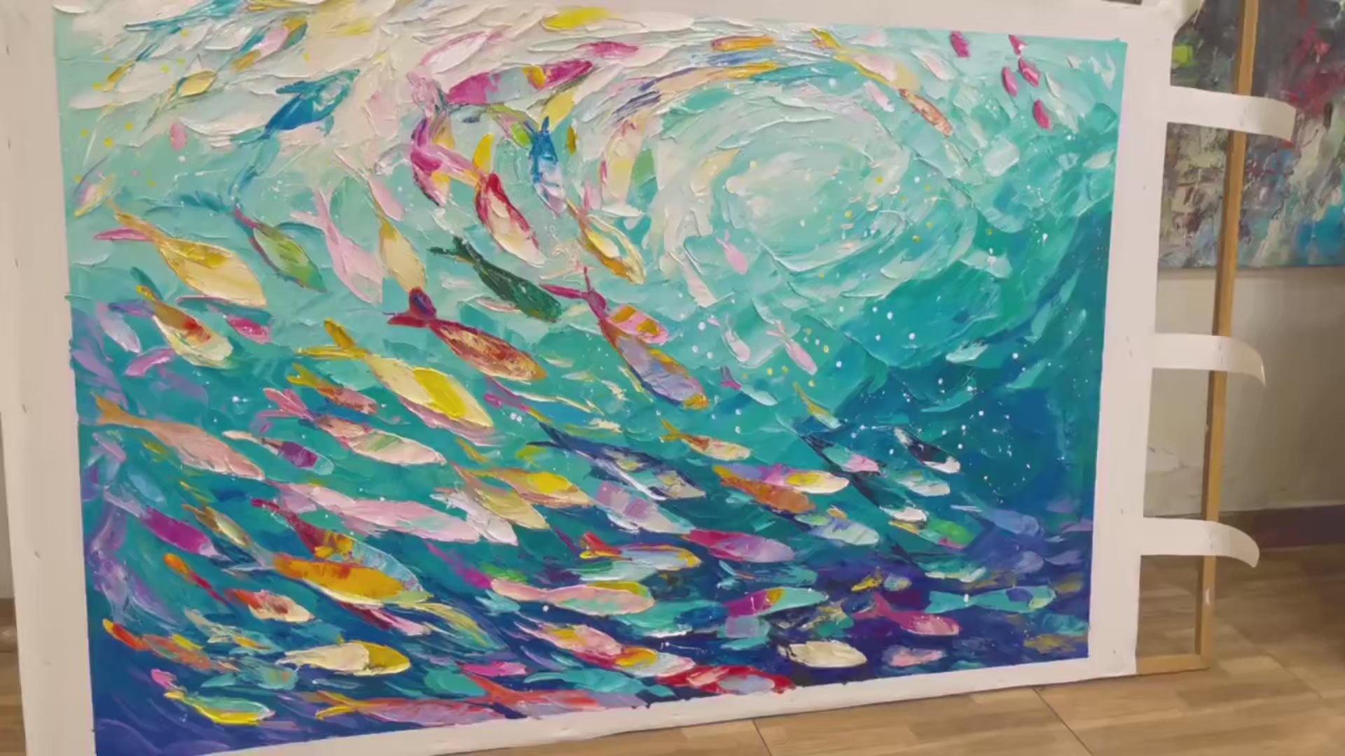 Ocean Currents: Textured Abstract Seascape Painting in Blues and Greens | Ocean Art