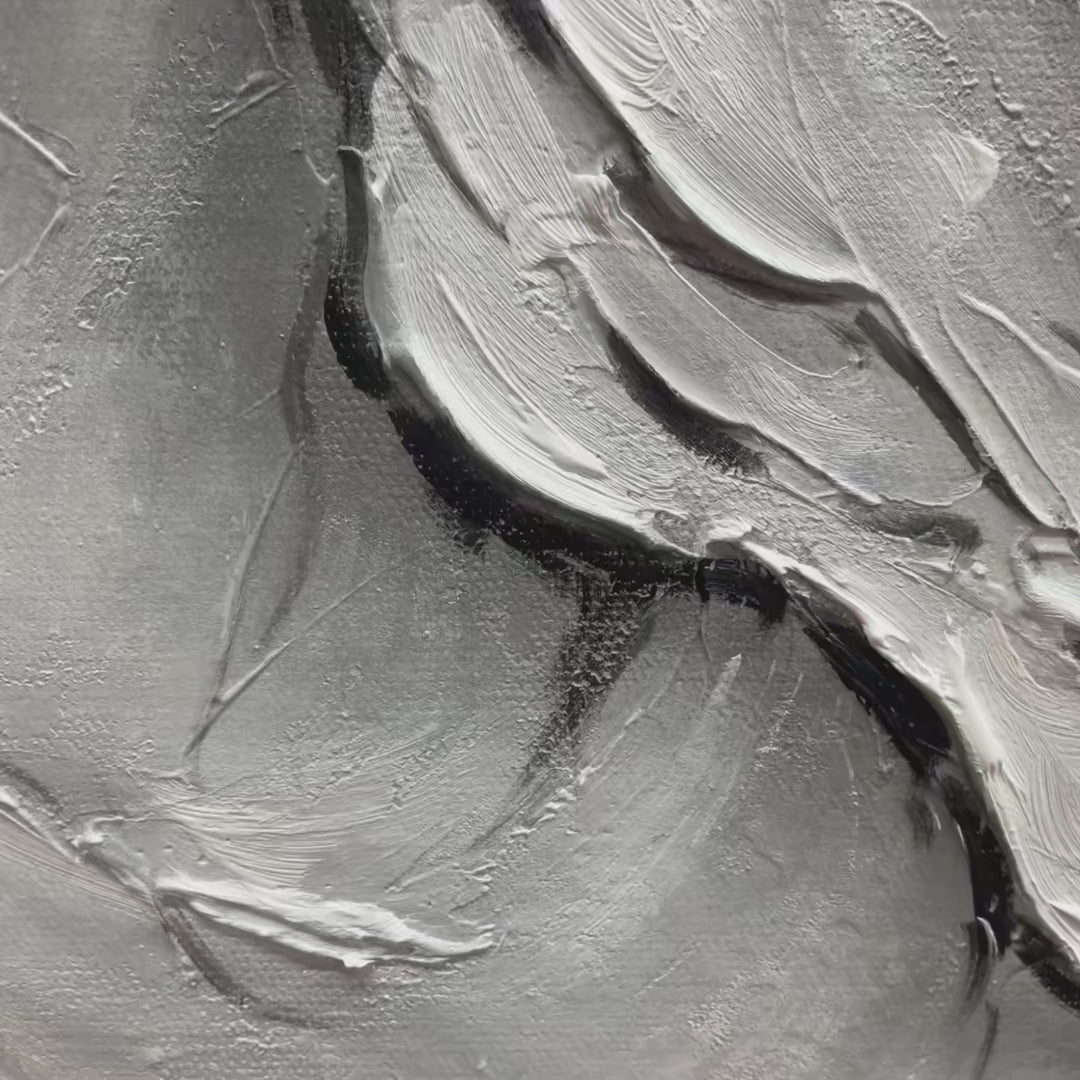 Frozen Peaks: Original Impasto Mountain Landscape Oil Painting - Textured Wall Art Decor