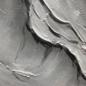 Frozen Peaks: Original Impasto Mountain Landscape Oil Painting - Textured Wall Art Decor