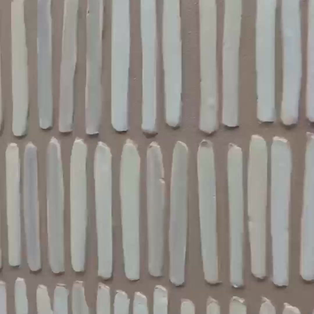 EARTHEN RHYTHM: Minimalist Textured Beige Grid Painting