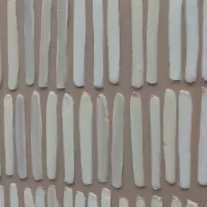 EARTHEN RHYTHM: Minimalist Textured Beige Grid Painting
