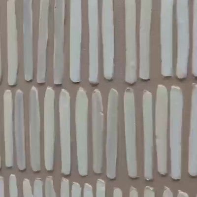 EARTHEN RHYTHM: Minimalist Textured Beige Grid Painting