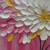 Blushing Blooms: Original Impasto Floral Oil Painting - Textured Pink and White Floral Wall Art