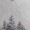 Minimalist Skiing Scene on Textured Canvas