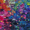 Color Symphony: Original Textured Abstract Impasto Oil Painting - Vibrant Modern Wall Art