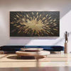 Golden Burst Textured Abstract Painting in Gold and Black Abstract Decor
