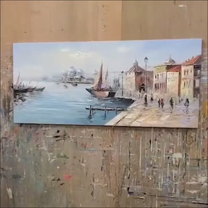 Panoramic Cityscape Oil Painting of Venice