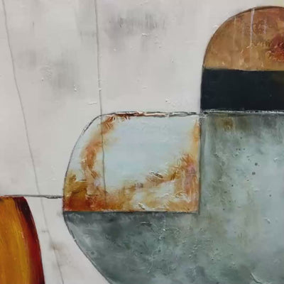 SERENE SHAPES Textured Abstract Minimalist Oil Painting