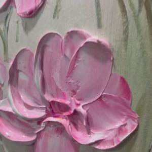 Whispering Meadow: Original Textured Floral Oil Painting - Impasto Flower Wall Art