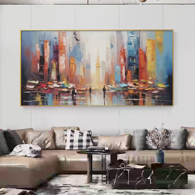 City Market Colorful Cityscape Painting City Decor