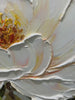 PEONY HARMONY: Impasto Peony Painting in Soft White and Peach