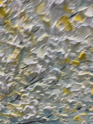 GOLDEN BLOOM: Textured Impasto Tree Painting in White and Gold