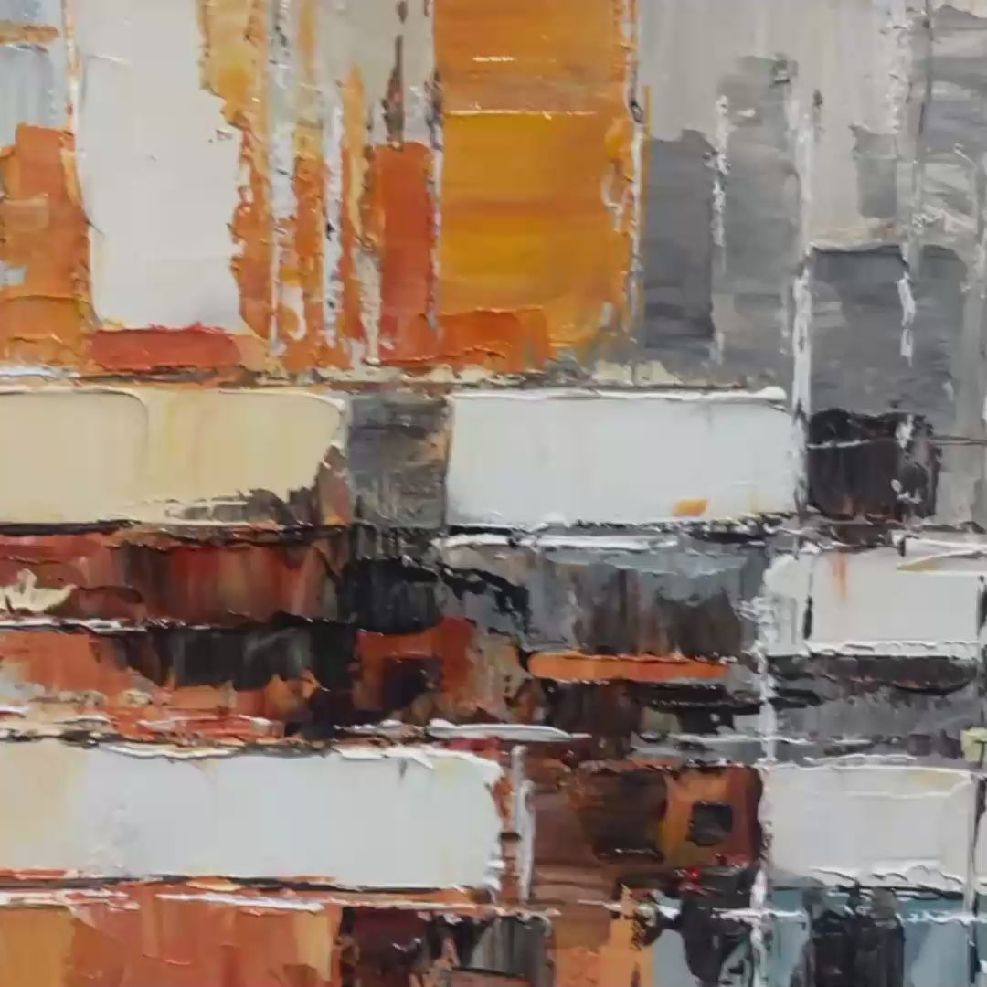 Beige Abstract Painting, Modern Wall Art, Textured Canvas, Vertical Artwork