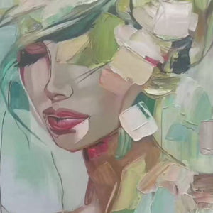 WHISPERS OF SPRING Impressionistic Floral Portrait Oil Painting