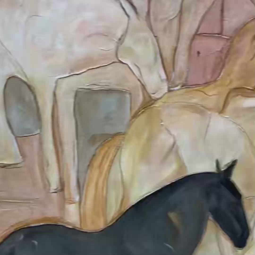 HERD WHISPERS: Figurative Textured Horse Painting