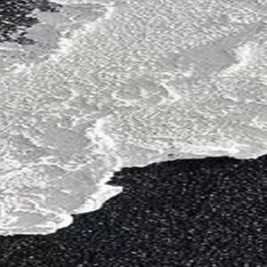 Abstract black and white ocean waves triptych art by Liam O'Connell, vertical wall decor