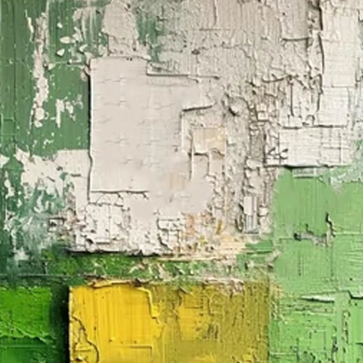 TEXTURED GREEN AND YELLOW: Textured Abstract Painting, Vertical Wall Art