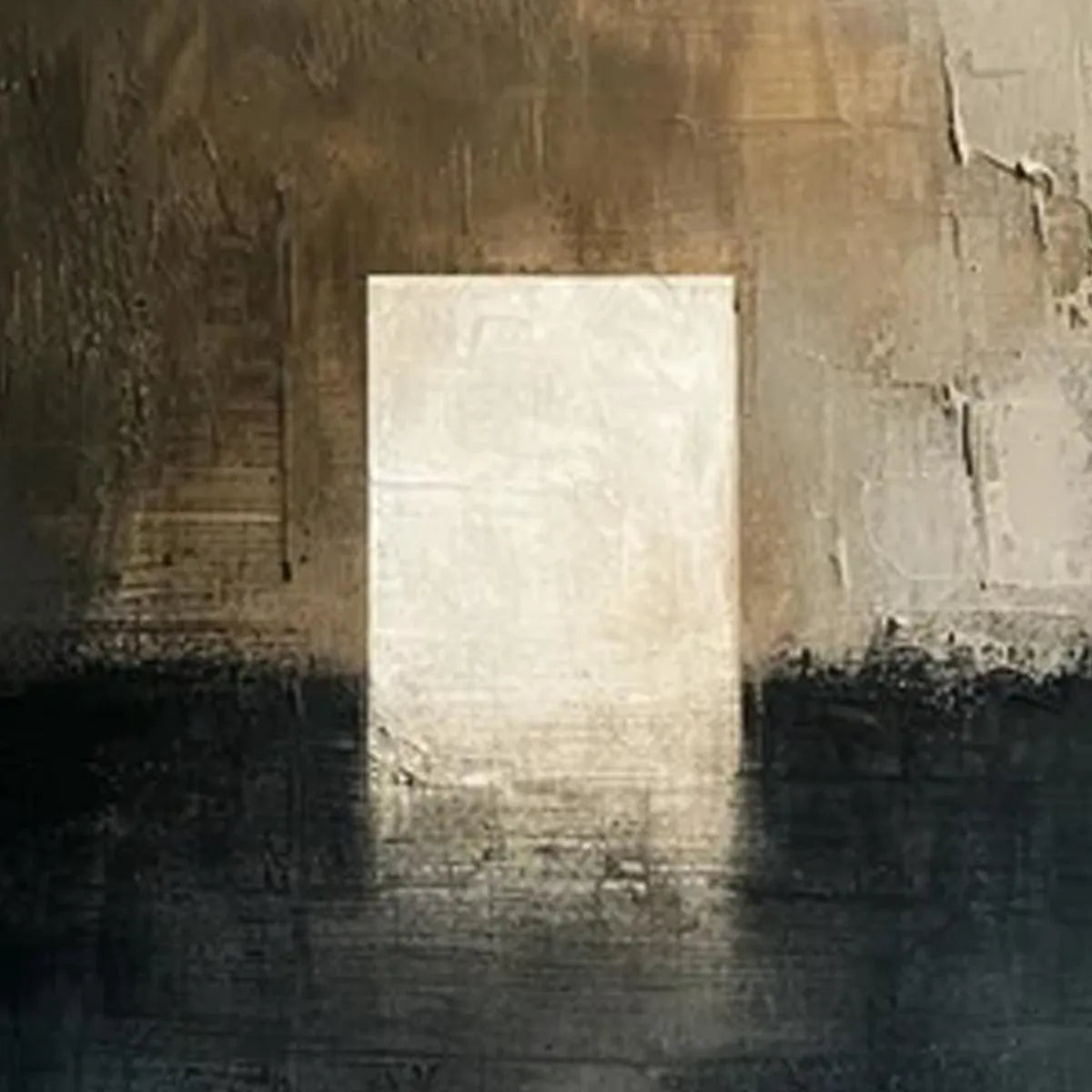 MINIMALIST DOORWAY: Textured Abstract Painting, Vertical Wall Art