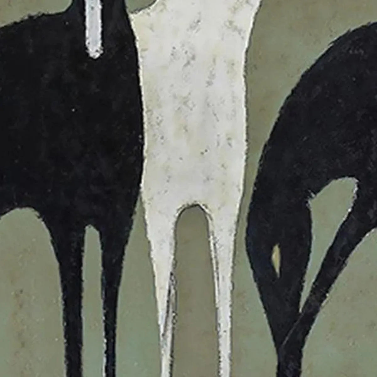 THREE HORSES: Minimalist Horse Painting, Vertical Wall Art