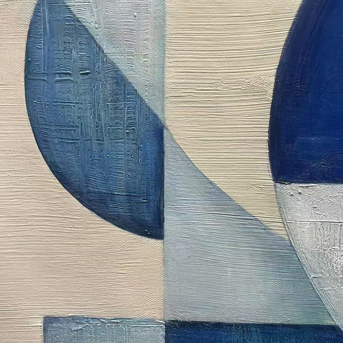 BLUE HARMONY: Minimalist Geometric Abstract Acrylic Painting