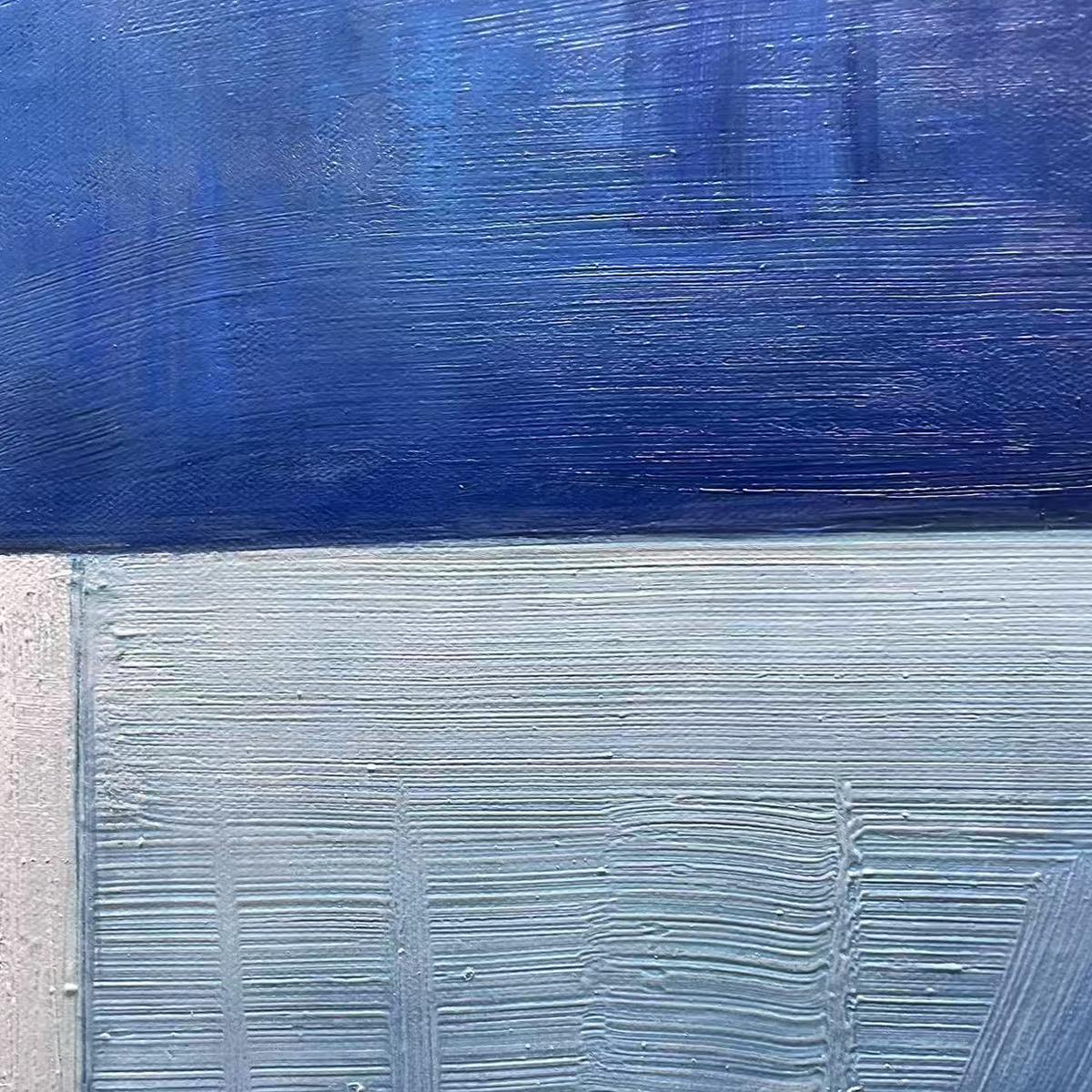 BLUE HARMONY: Minimalist Geometric Abstract Acrylic Painting