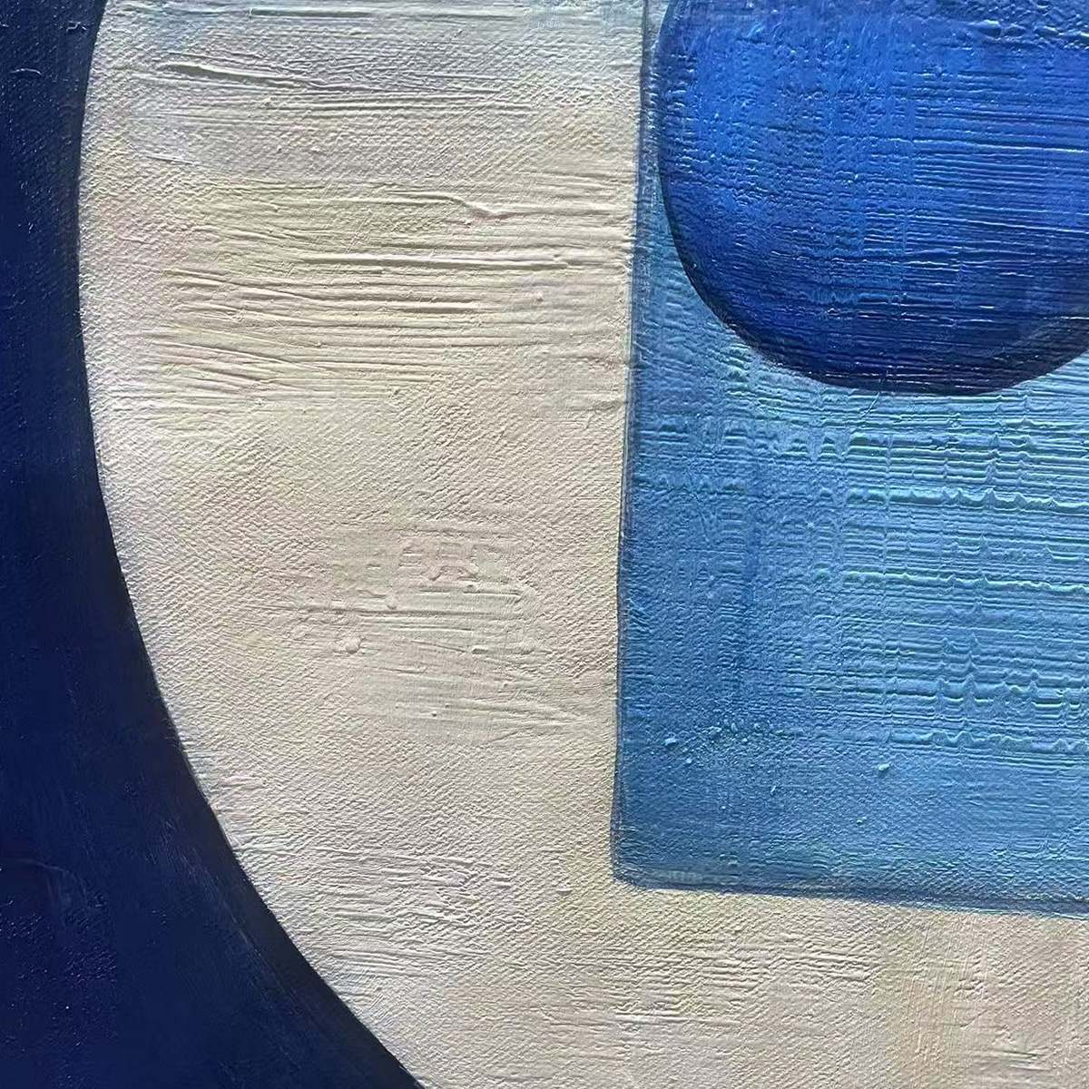 BLUE HARMONY: Minimalist Geometric Abstract Acrylic Painting